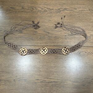 Brown Beaded Women's Belt